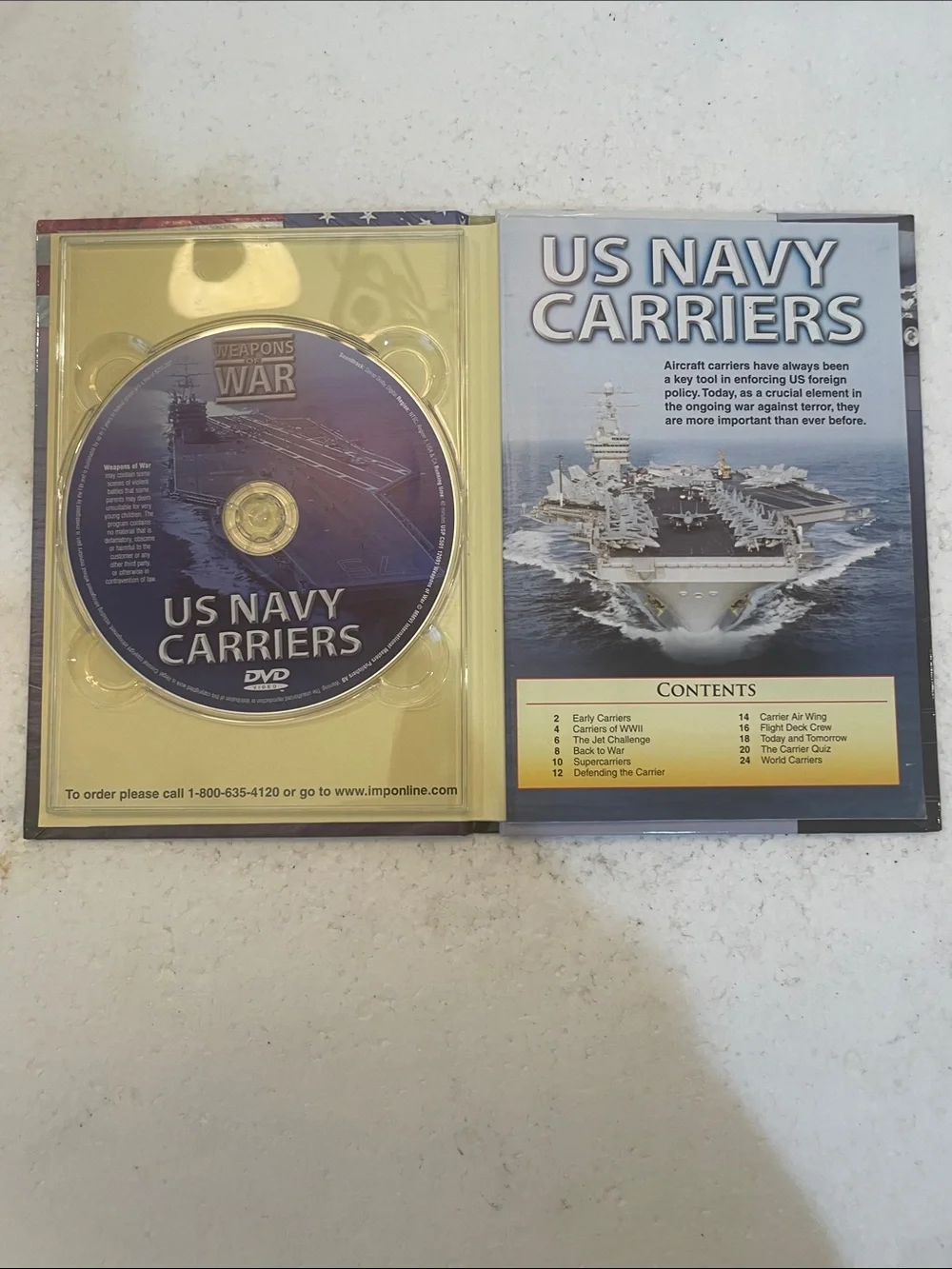 US Navy Carriers DVD and weapons of war hardcover book new